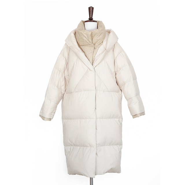 冬季女装时尚棉 v 领夹克，假两件设计时尚休闲羽绒服